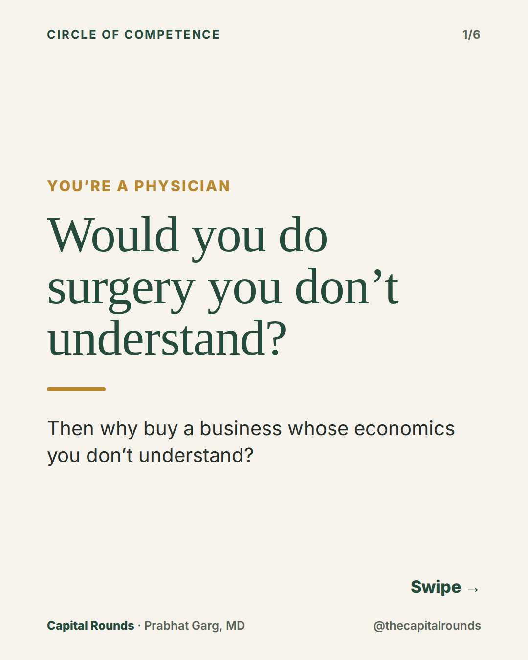 Slide 1 of 6: Circle of competence