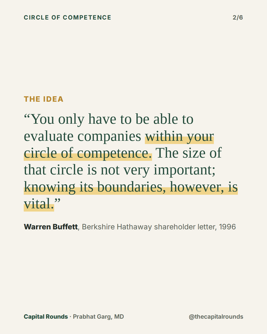 Slide 2 of 6: Circle of competence