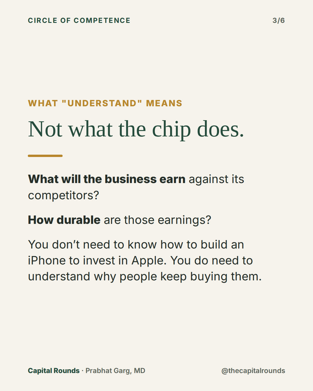 Slide 3 of 6: Circle of competence