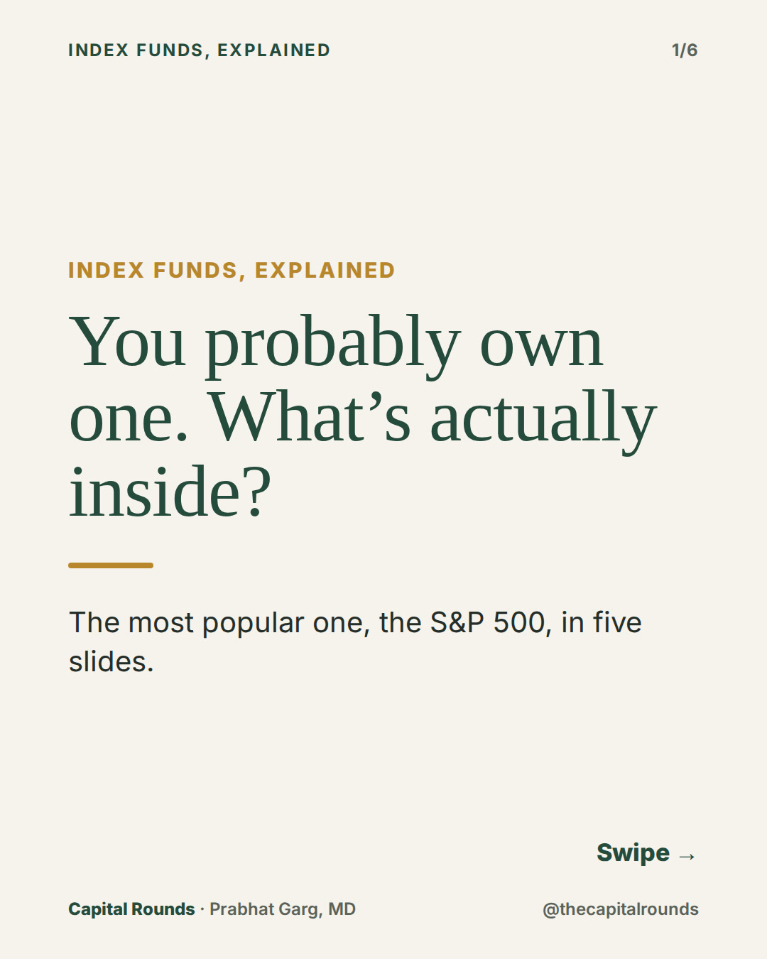 Slide 1 of 6: What's inside an index fund