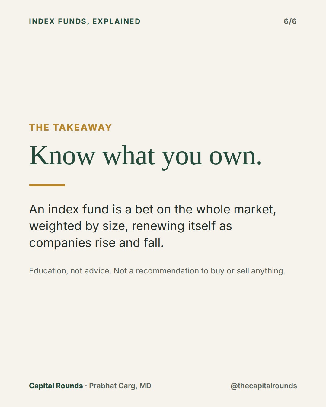Slide 6 of 6: What's inside an index fund