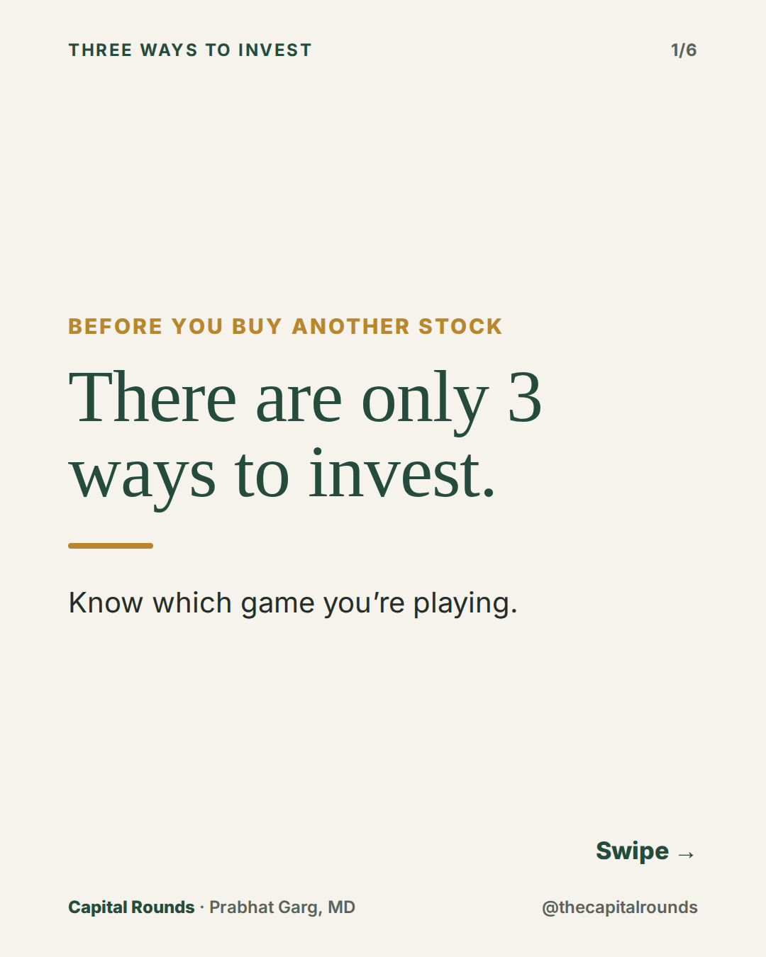 Slide 1 of 6: The three ways to invest